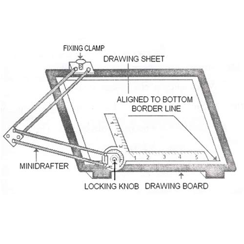 Drawing & Drafting Board (A2 size - 18.5'' x 25'') with Mini Drafter