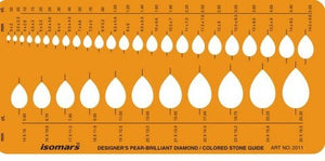 Isomars Pear Brilliant Diamond Colored Gemstone Guide Oval Shapes Symbols Drawing Drafting Template Stencil