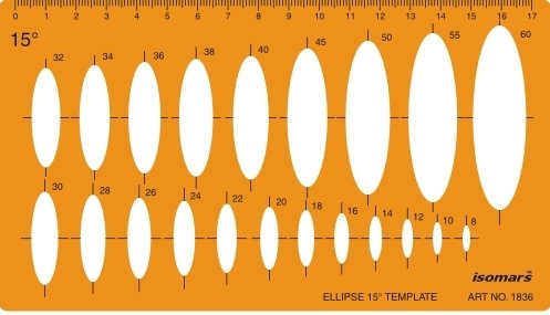 15 Degrees Ellipse Drawing Template