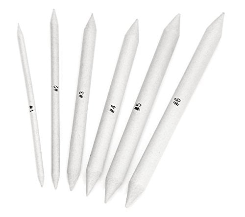 Sand Paper Erasing Shield & Paper Stumps (Set of 6)