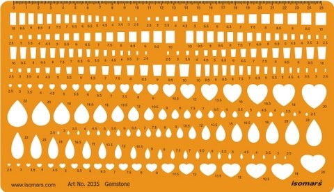 Gemstone Heart Pear Shapes Symbols Template