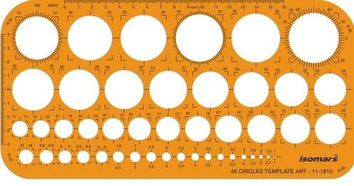 Metric Circle Shapes Drawing Stencil