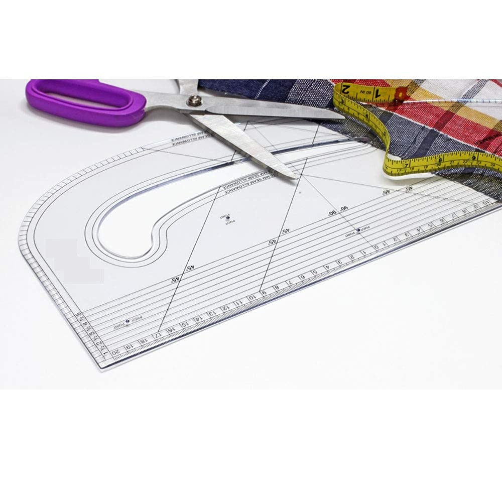 KABEER ART Pattern Marking Ruler Hard Plastic for Neck Lines Sleeve and  Trouser Crotches  Amazonin Office Products