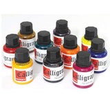 Calligraphy Ink (Set of 10) with FREE Straight and Oblique Holders