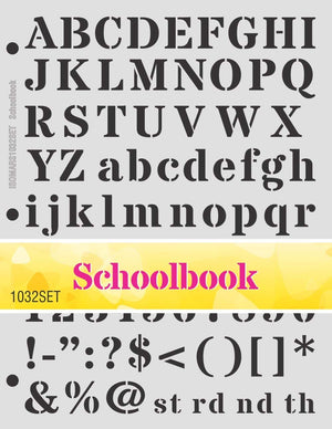 Font Stencil- Schoolbook (Set of 2)