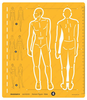 Male Human Figure Drafting and Design Template