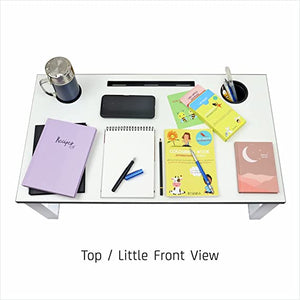 Isomars Multipurpose Bed Desk / Floor Desk Laptop Study Table for Work from Home, Online Classes, Card Games and Kid's Activities, Length - 76 cm, Width - 43 cm and Height - 25 cm (White)