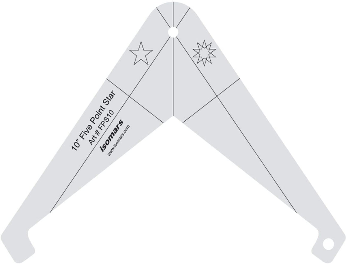 Isomars Five Point Star Quilting Template - 10"
