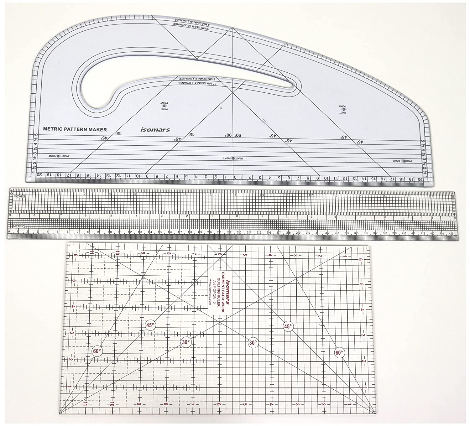 Pattern Maker, Gridding Ruler & Garment Ruler Combo - Isomars