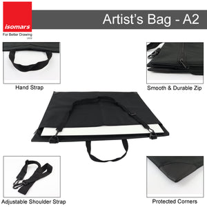 Isomars Artist's Bag A2 - Multipurpose Bag for Carrying Tools , Instruments, Sheets, Canvas And Boards