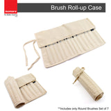 Isomars Brush Roll Up Case with Set of 7 Round Brushes for Painting