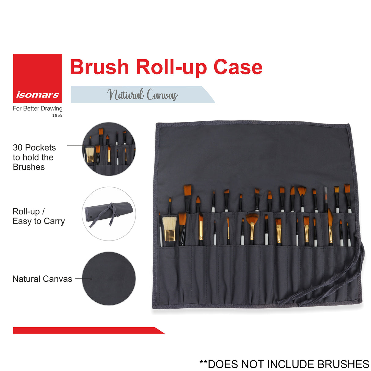 Isomars Brush Roll Up Case - Grey