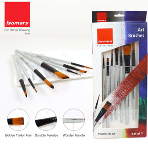 Colour Mixing Palette & Flat and Round Brushes (Set of 7)