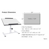 ISOMARS Multipurpose Laptop Table Study Desk & Height Adjustable Bed Table for Work from Home & Online Classes (White)