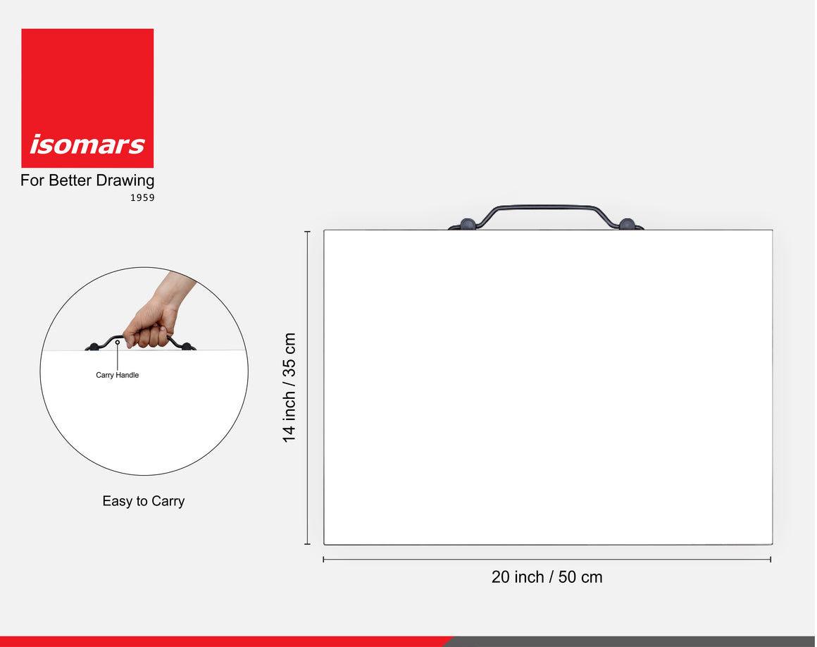 Isomars Drawing Board with 15 Degree Angle A3 - Size 14'' x 20''(35cm x 50cm)