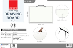 Isomars Drawing Board with 15 Degree Angle A3 - Size 14'' x 20''(35cm x 50cm)