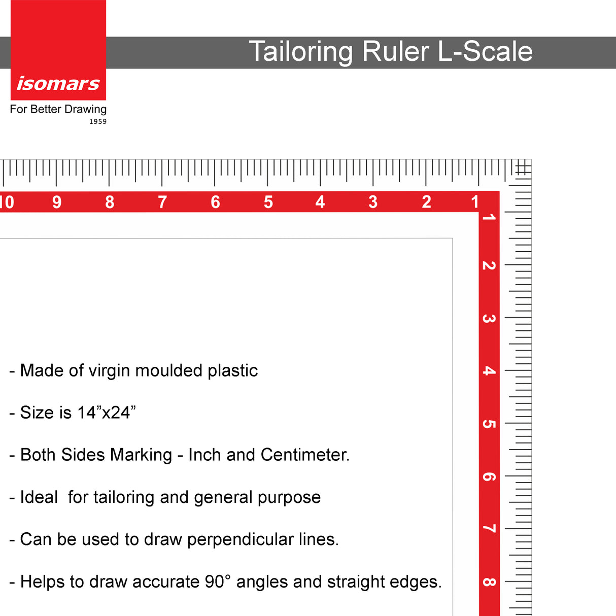 Tailoring Ruler L-Scale (14"x24")