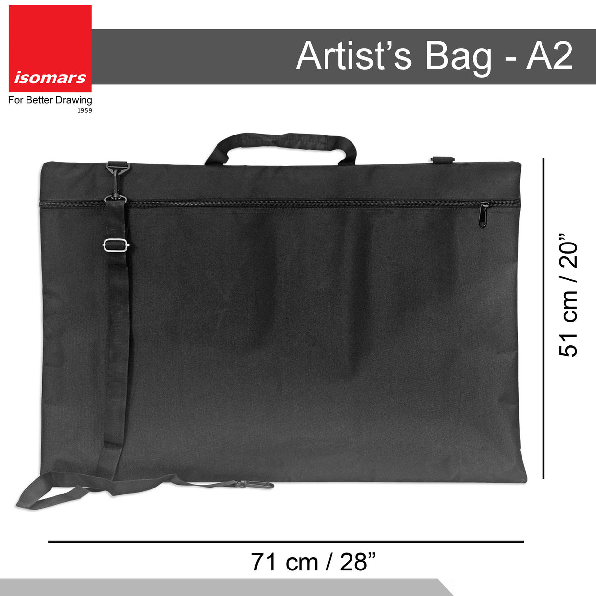 Isomars Artist's Bag A2 - Multipurpose Bag for Carrying Tools , Instruments, Sheets, Canvas And Boards