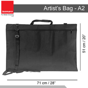 Isomars Artist's Bag A2 - Multipurpose Bag for Carrying Tools , Instruments, Sheets, Canvas And Boards