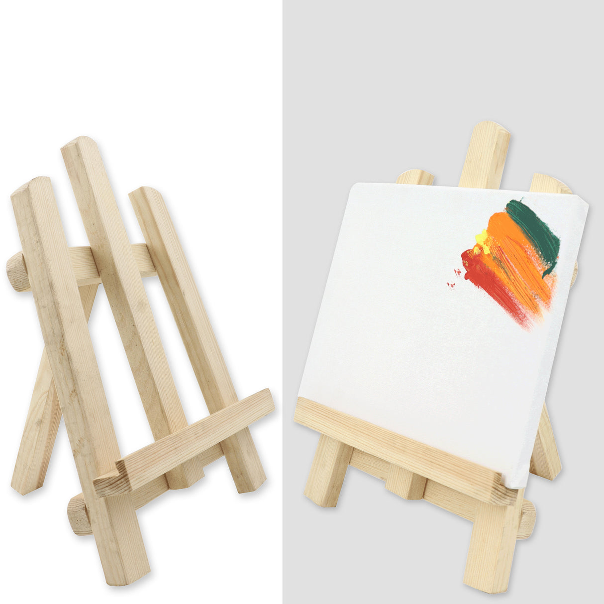 Isomars Artists Kit - Set of Wooden Easel and Canvas - Display Stand and Display / Painting Board Combo