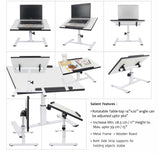 ISOMARS Multipurpose Laptop Table Study Desk & Height Adjustable Bed Table for Work from Home & Online Classes (White)