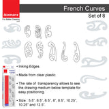 Isomars French Curves - Set of 8 - Drawing Drafting Template Stencil