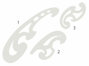 Isomars French Curves Set of 3 - Clear