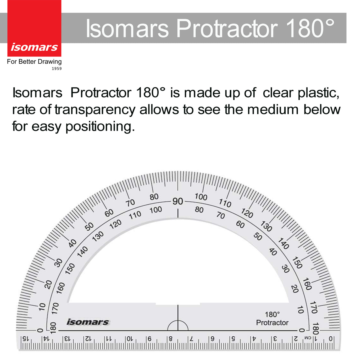 Isomars ProCircle, Protractors - 360 degree & 180 degree, with 12 inches / 30 CM Ruler