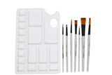 Colour Mixing Palette & Flat and Round Brushes (Set of 7)