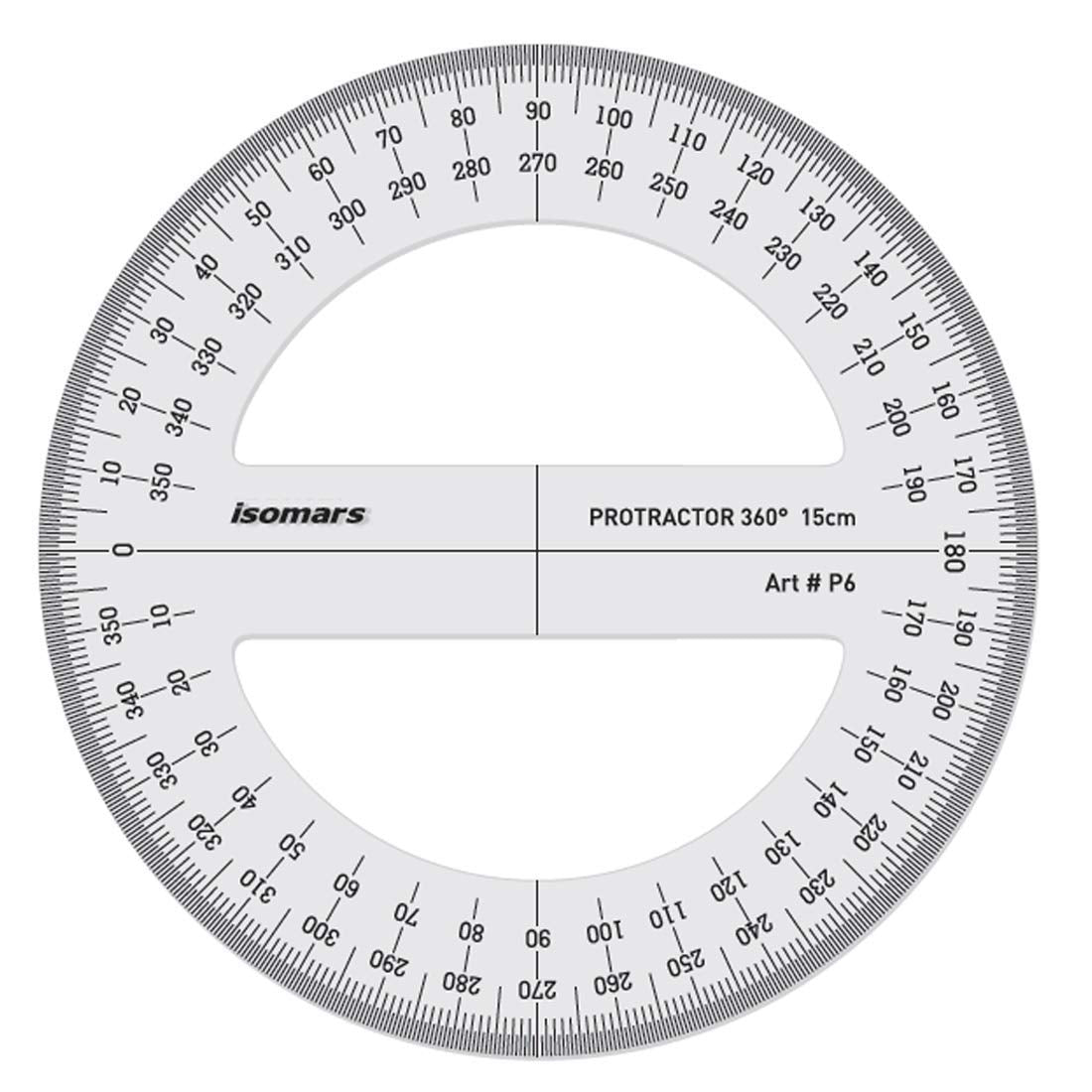 Isomars ProCircle, Protractors - 360 degree & 180 degree, with 12 inches / 30 CM Ruler