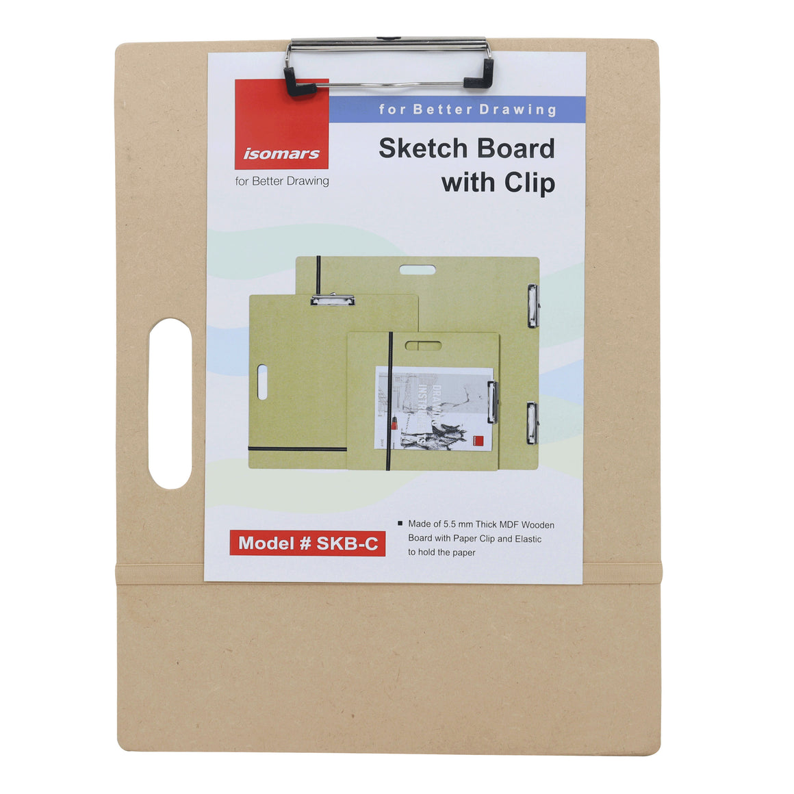 Isomars Sketch Board with Clip - 12"x16"