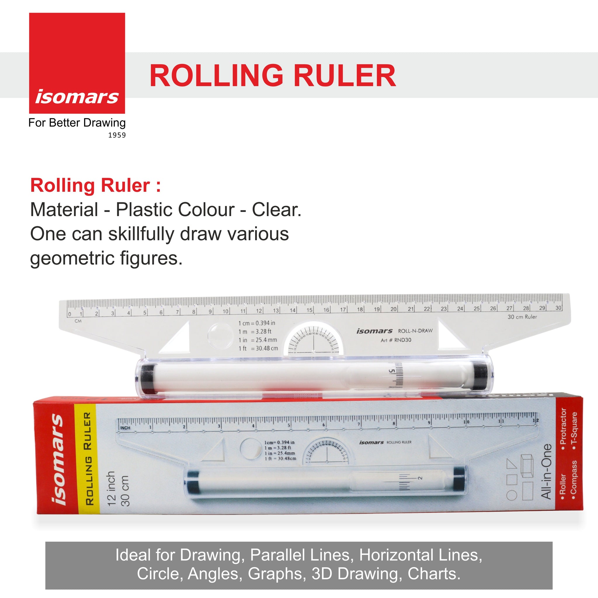 Rolling Ruler (30 cm/12 in) - Isomars