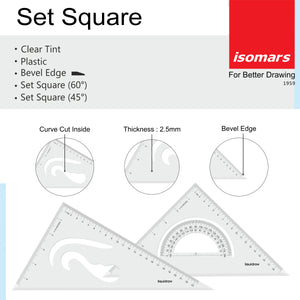 Isomars Set Squares Drafting Rulers