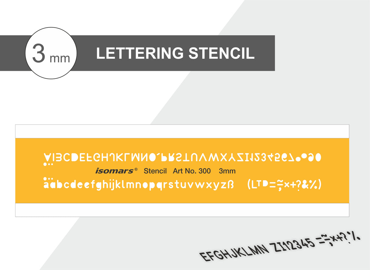 Lettering Guide Drawing Template 3mm