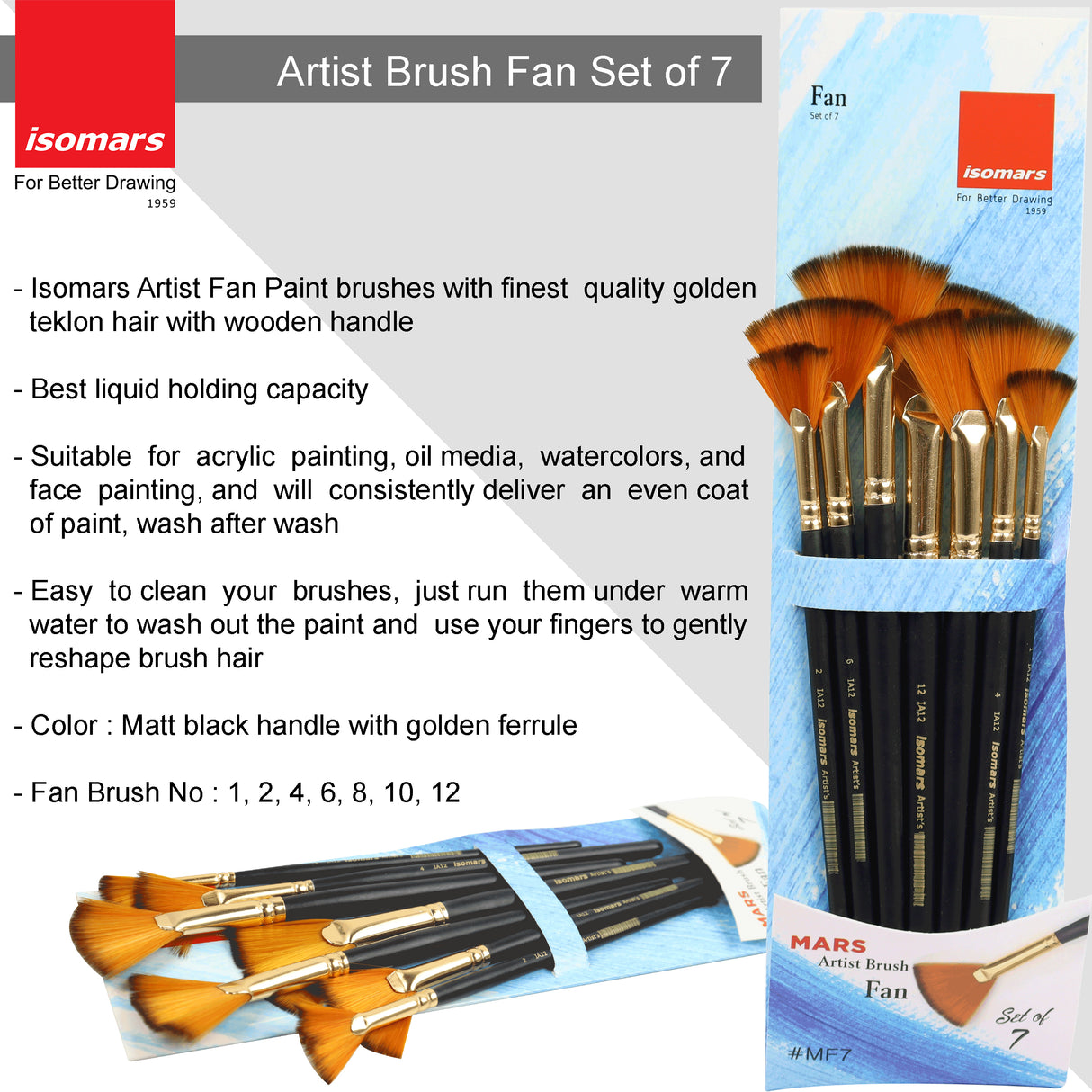 Artist Brush Fan (Set of 7)