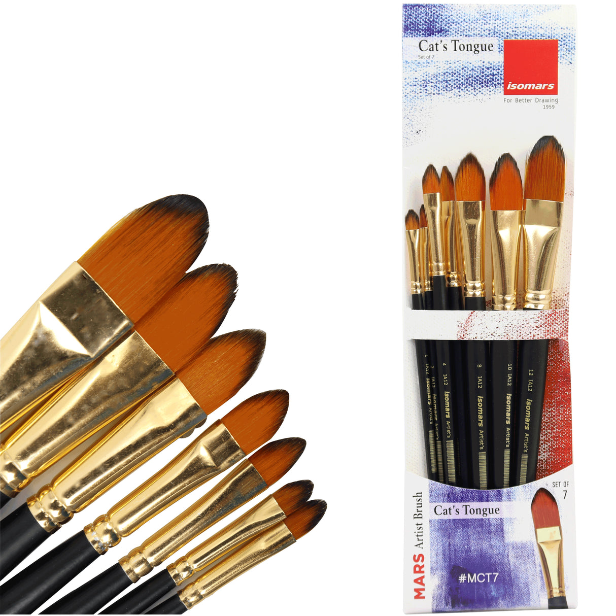 Artist Brush Cat's Tongue (Set of 7)