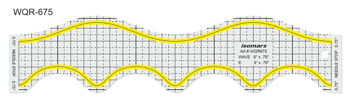 Wave Quilting Ruler (12.75" x 3")