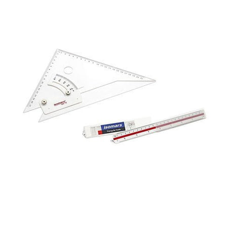 Adjustable Set Square 10" & Triangular Scale Combo - Isomars