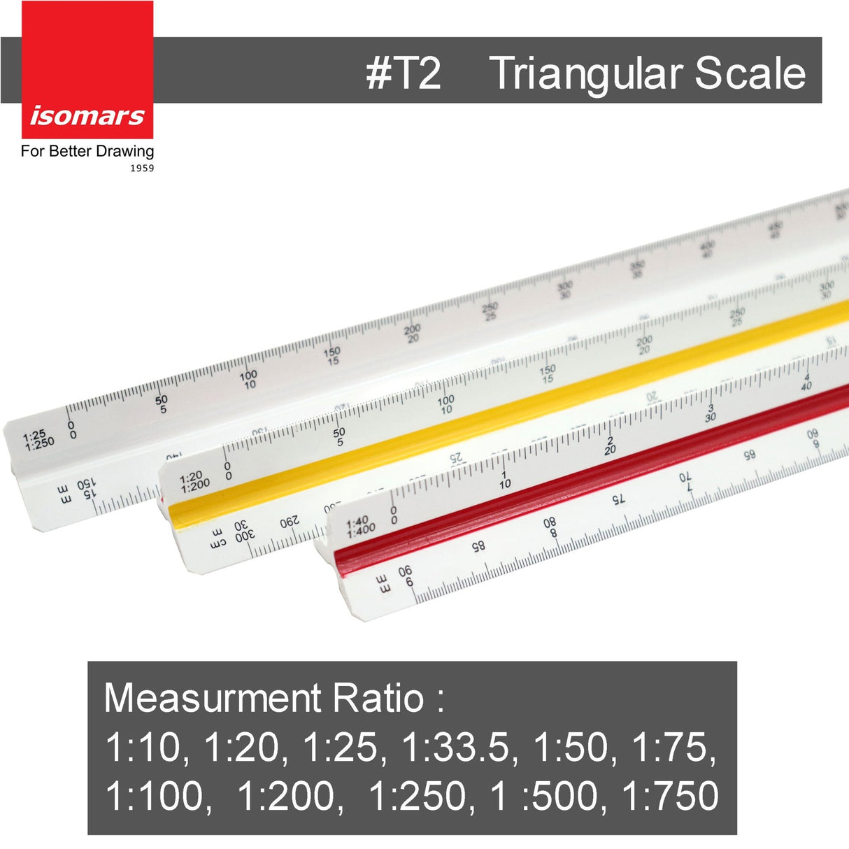 Adjustable Set Square 10" & Triangular Scale Combo - Isomars