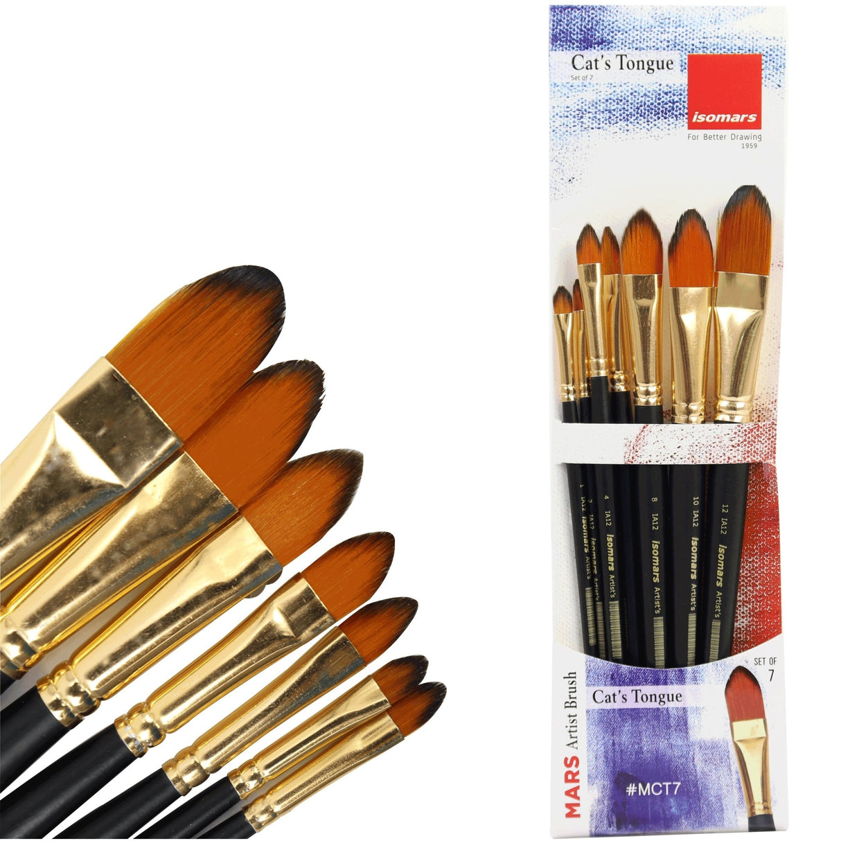 Artist Brush Cat's Tongue (Set of 7) - Isomars