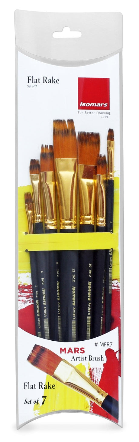Artist Brush Flat Rake (Set of 7) - Isomars
