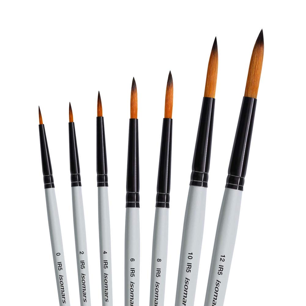 Artist Wooden Easel with Round Brush (Set of 7) & Canvas Boards - Isomars