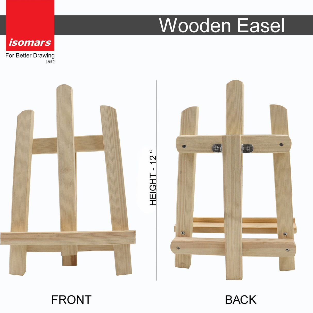 Artists Kit- Wooden Easel & Canvas - Isomars