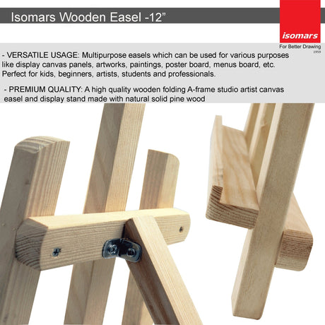 Artists Kit- Wooden Easel & Canvas - Isomars