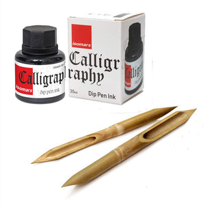 Bamboo Pen with Calligraphy Black Ink