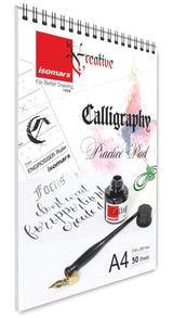 Calligraphy Practice Pad A4 with Calligraphy Engroser Stencil - Isomars