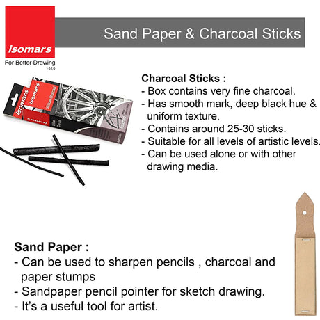 Charcoal Sketching Kit (Set of 9) - Isomars