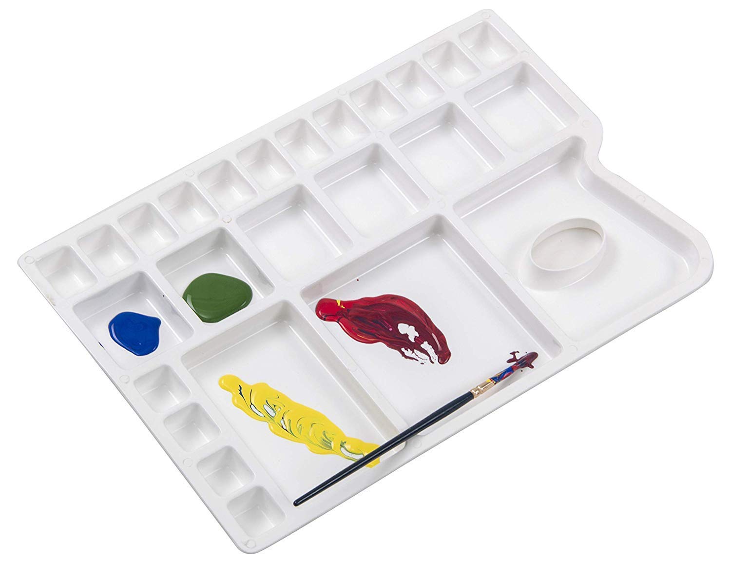 Color Mixing Palette & Round Paint Brushes - Isomars