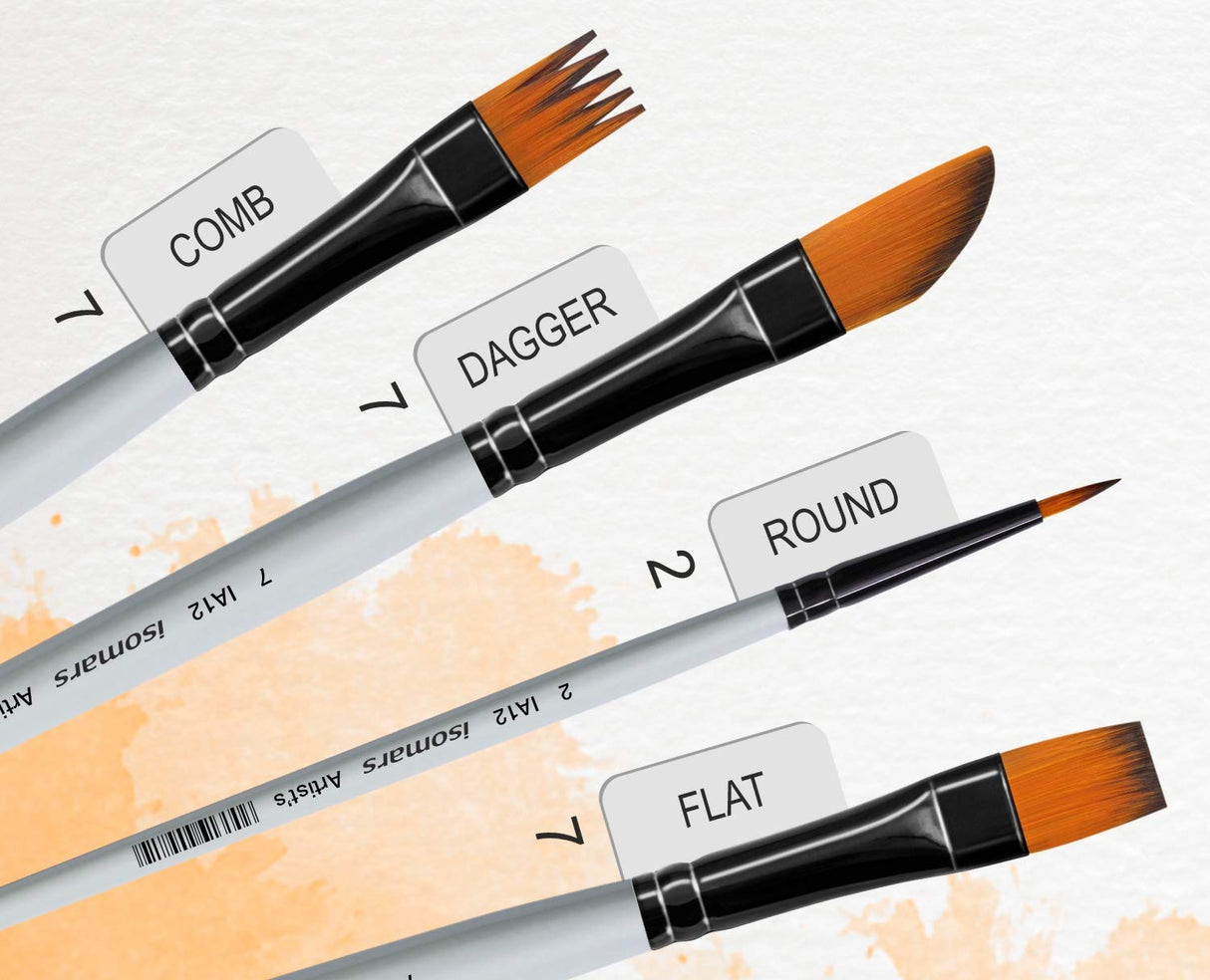 Color Mixing Palette with Paint Brush (Set of 12) - Isomars