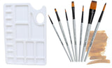 Colour Mixing Palette & Flat and Round Brushes (Set of 7) - Isomars